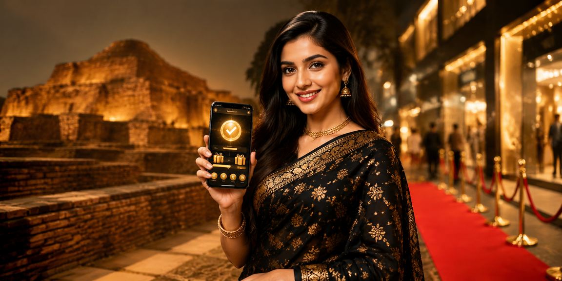 বাংলাদেশি মডেল স্মার্টফোনে mel bet ক্যাসিনো অ্যাপ ব্যবহার করছেন