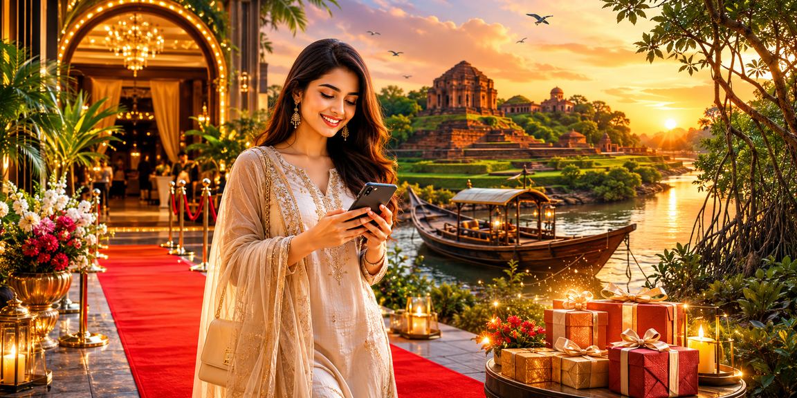 সুন্দরবনের পটভূমিতে মোবাইলে mel bet অ্যাপ ব্যবহার করছেন একজন বাংলাদেশি ব্যবহারকারী